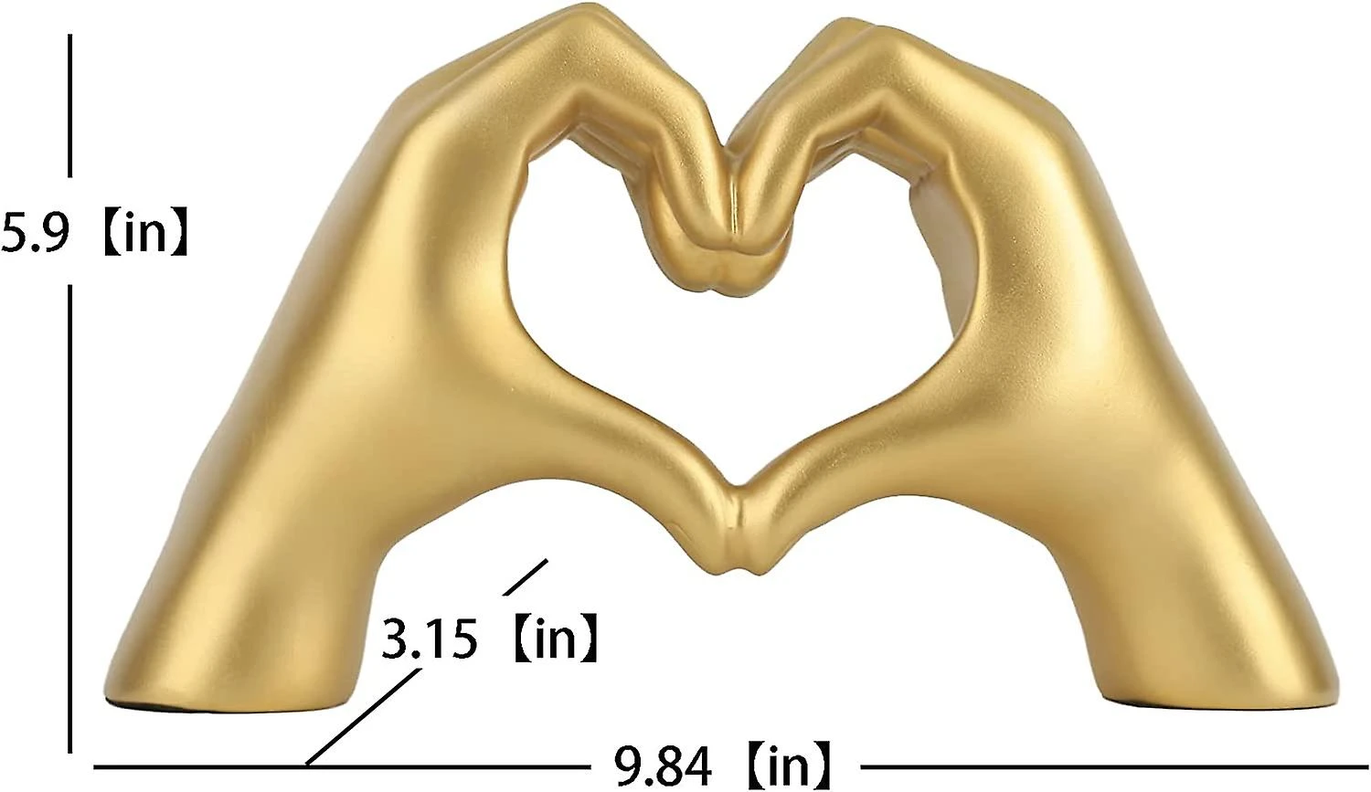 Golden Gesture Decoration, Love Finger Statue Modern