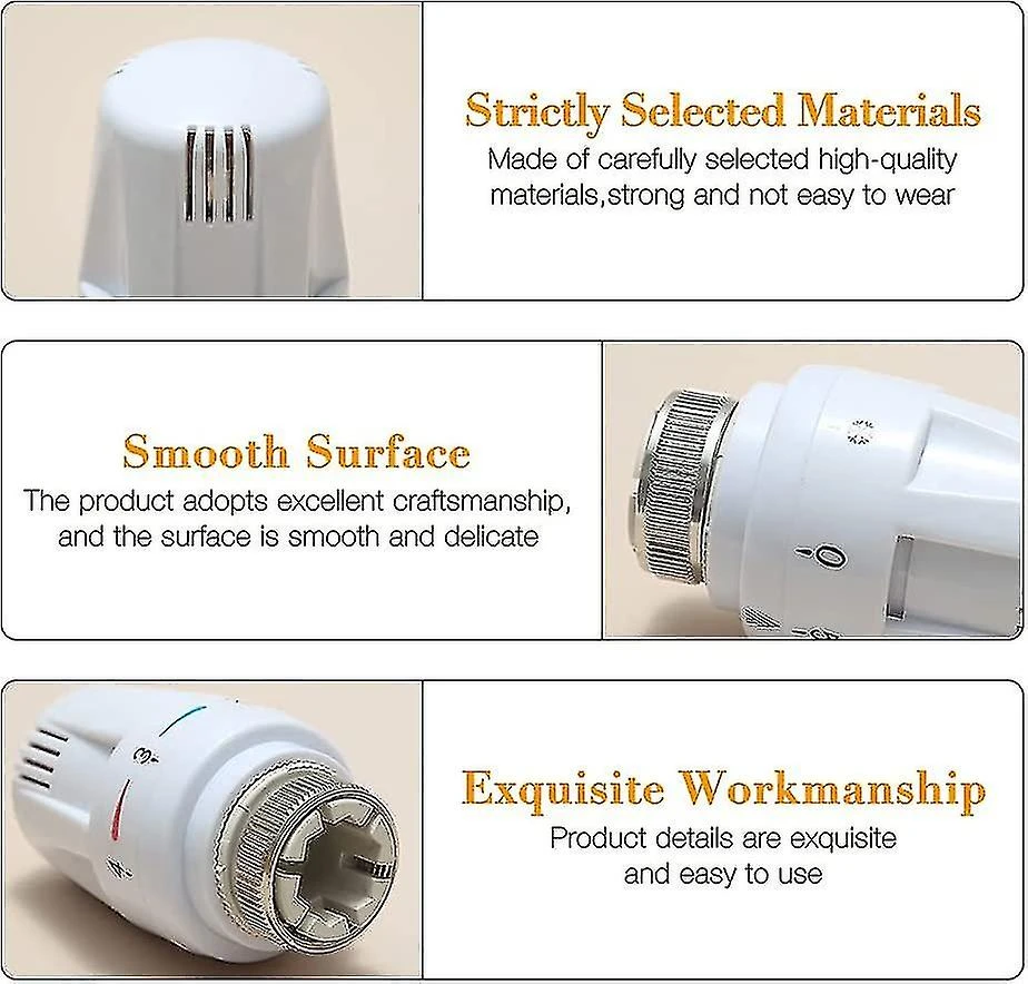 Thermostatic Radiator Valve, Radiator Valve Replacement, M30 X 1.5 Radiator Valve Replacement Head, Trv Thermostat Head Radiator For Home Office - Image 3