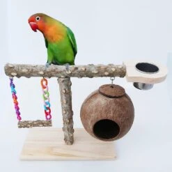 Parrot Table Top Perch Platform Exercise Toys Playground For Parakeet Cockatiel