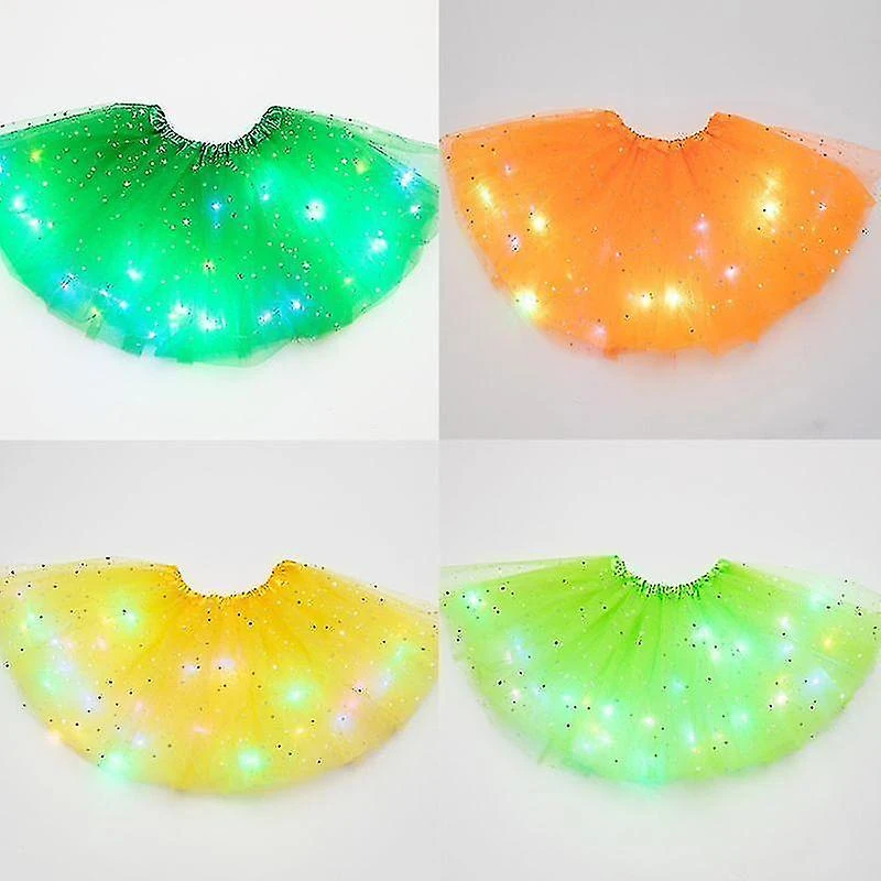 Women"s Led Skirt Light Up Star Dance Skirts Layered Ballet Tutus Elastic Mesh Tulle Mini Skirt Party Carnival Costume - Image 3