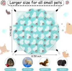 2 Pieces Guinea Pig Hamster Hanging Hammock And Warm Bed Soft Mat Set Small Pet Cage Hammock Hideout Tunnel Cave Hamster Mats For Rat Ferret Guinea Pi