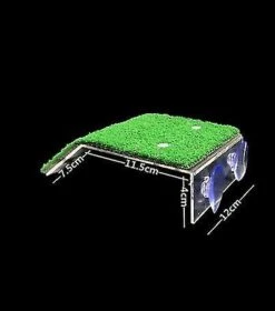 Turtle Basking Platform, Tortoise Ramp Tortoise Resting Terrace Reptile Ladder With Artificial Turf Aquarium Decor From Yaying M