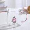 Transparent Three-dimensional Small Animal Shaped Water Cup Colored Glass Cup