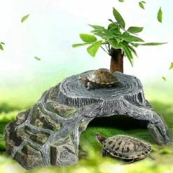 Turtle Sanctuary Terrarium Land Cave Reptile Ramp Platform Sanctuary Decoration Humidification Cave Rock