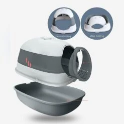 Foldable Cat Litter Tray With Scoop Cats Litter Box Large Space, Easy To Clean, Front Access - Pet Supplies For Housetraining - Size 54x42x40cm