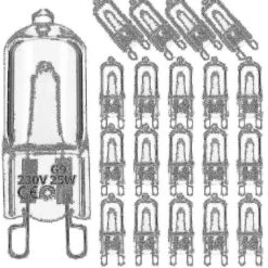 20pcs G9 Halogen Light Bulbs,25w Clear Halogen Lamps Dimmable,warm White 2800k For Chandeliers,pend