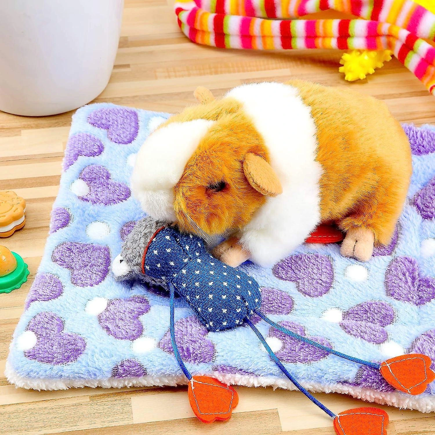 2 Pieces Guinea Pig Hamster And Warm Bed Soft Mat Set Cage HammockMats For Rat Ferret Guinea Pig Squirrel Small Pet - Image 3