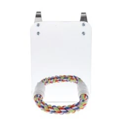 Bird Mirror With Perch Parrot Stand Toy W/ Birds Leash Rope For Birds Parrot