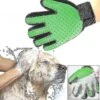 Right Hand Five Finger Deshedding Brush Glove Pet Gentle Efficient Massage Grooming(green)