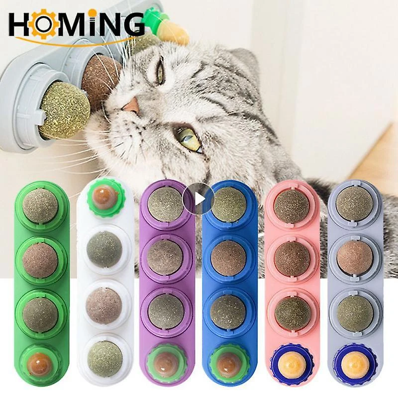 Healthy Cat Catnip Wall Ball Cat Mint Licking Snacks Nutrition Catnip Nutrition Energy Ball Kitten Cat Grass Snack Pet Cat Toys - Image 3