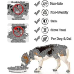 2 Pack Silver Stainless Steel Dog Bowl Puppy Slow Feeder Bowls 26cm