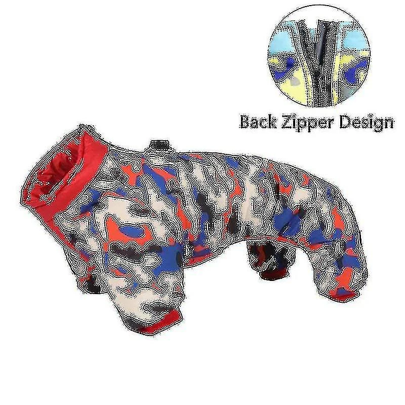 Winter Pet Dog Clothes Waterproof Dog Coat With D Ring Warm Pet Clothing For Medium Dogs Puppy Jacket Dog Coat Four Leg Jumpsuit XXXL