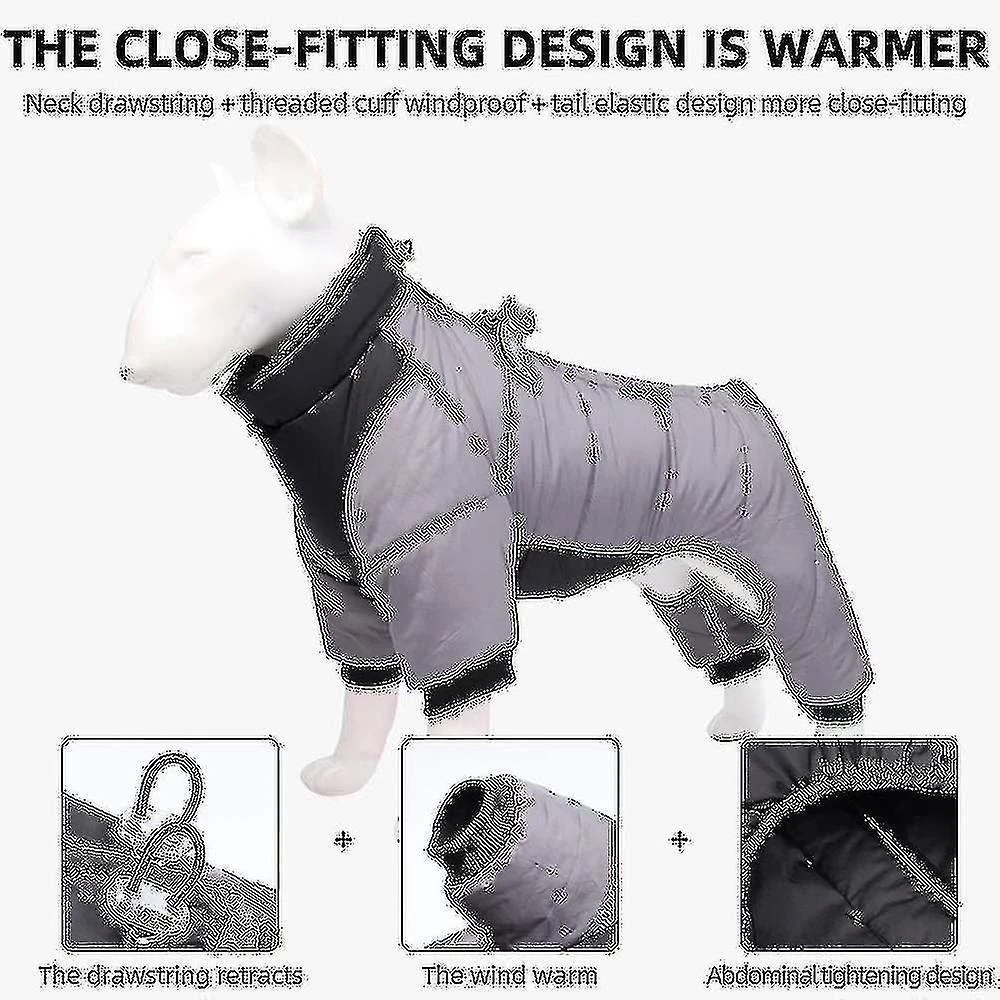 Winter Pet Dog Clothes Waterproof Dog Coat With D Ring Warm Pet Clothing For Medium Dogs Puppy Jacket Dog Coat Four Leg Jumpsuit XXXL - Image 3