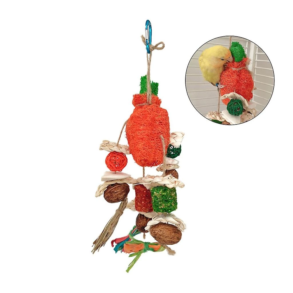 Pet Bird Tooth Chew Toy Natural Straw Beads Corncob For Cockatiel Conure - Image 2