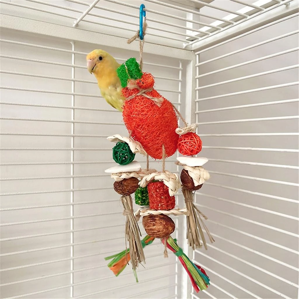 Pet Bird Tooth Chew Toy Natural Straw Beads Corncob For Cockatiel Conure - Image 5