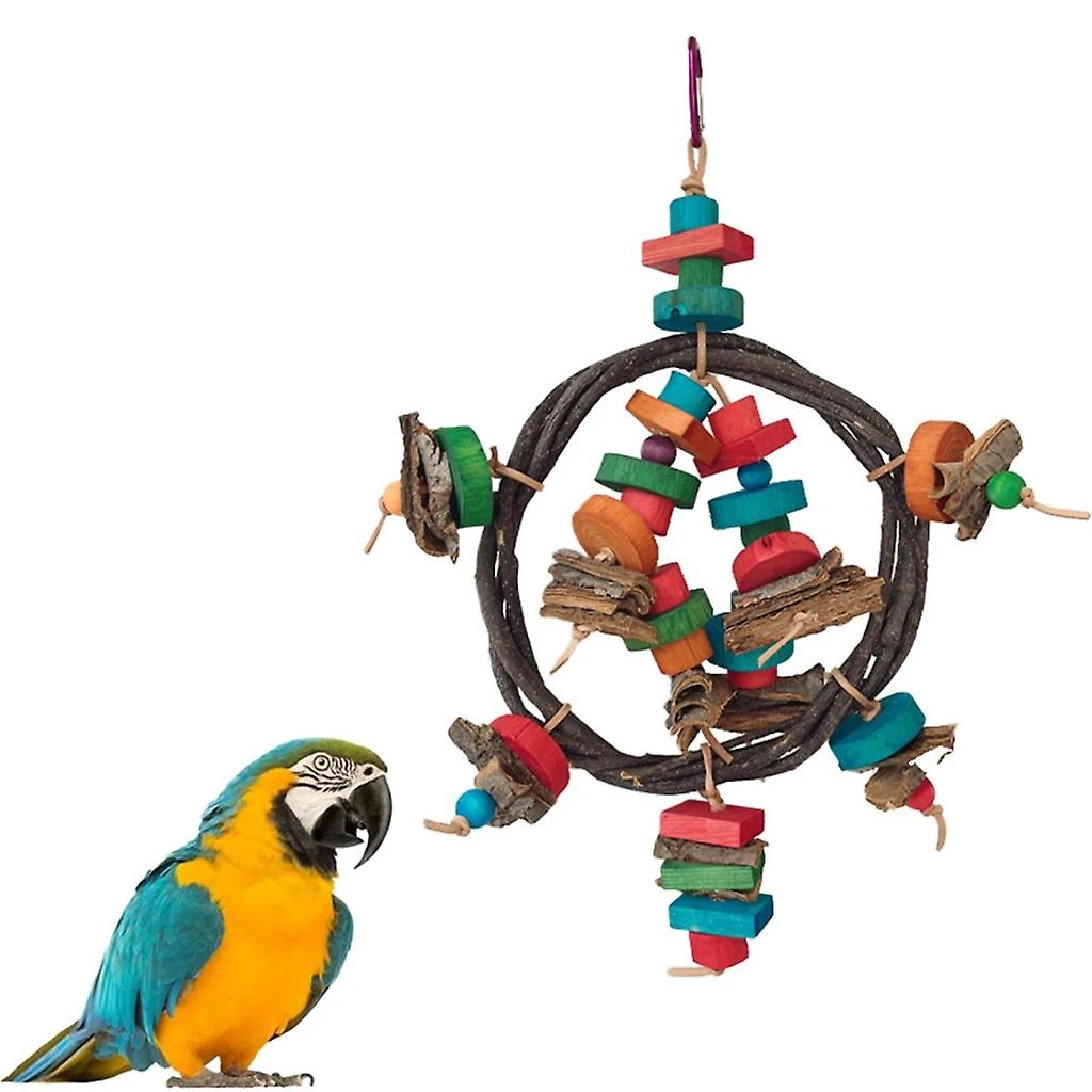 Birdcage Accessories Budgies Chewable Toy Wooden Block Birds Perch Chewing Toy - Image 2