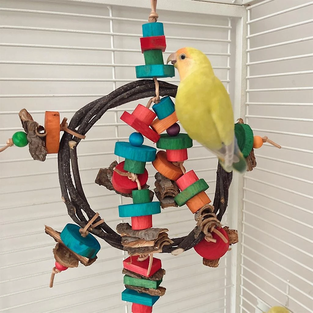 Birdcage Accessories Budgies Chewable Toy Wooden Block Birds Perch Chewing Toy - Image 3