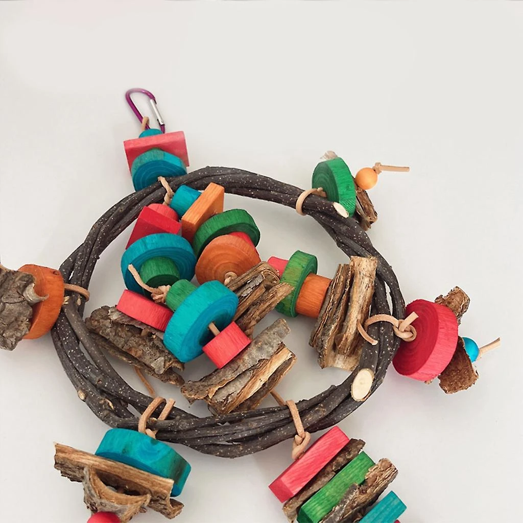 Birdcage Accessories Budgies Chewable Toy Wooden Block Birds Perch Chewing Toy - Image 4